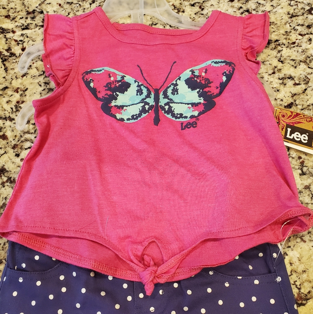 Adorable 3-piece Butterfly Shirt and Shorts set